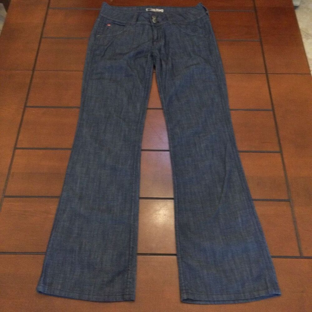 Vintage HUDSON Jeans Low Rise Flare Blue Denim Dark Wash Y2K Size 27